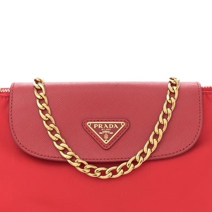 Prada Tessuto Nylon Saffiano Crossbody Bag Rosso 8 of 13