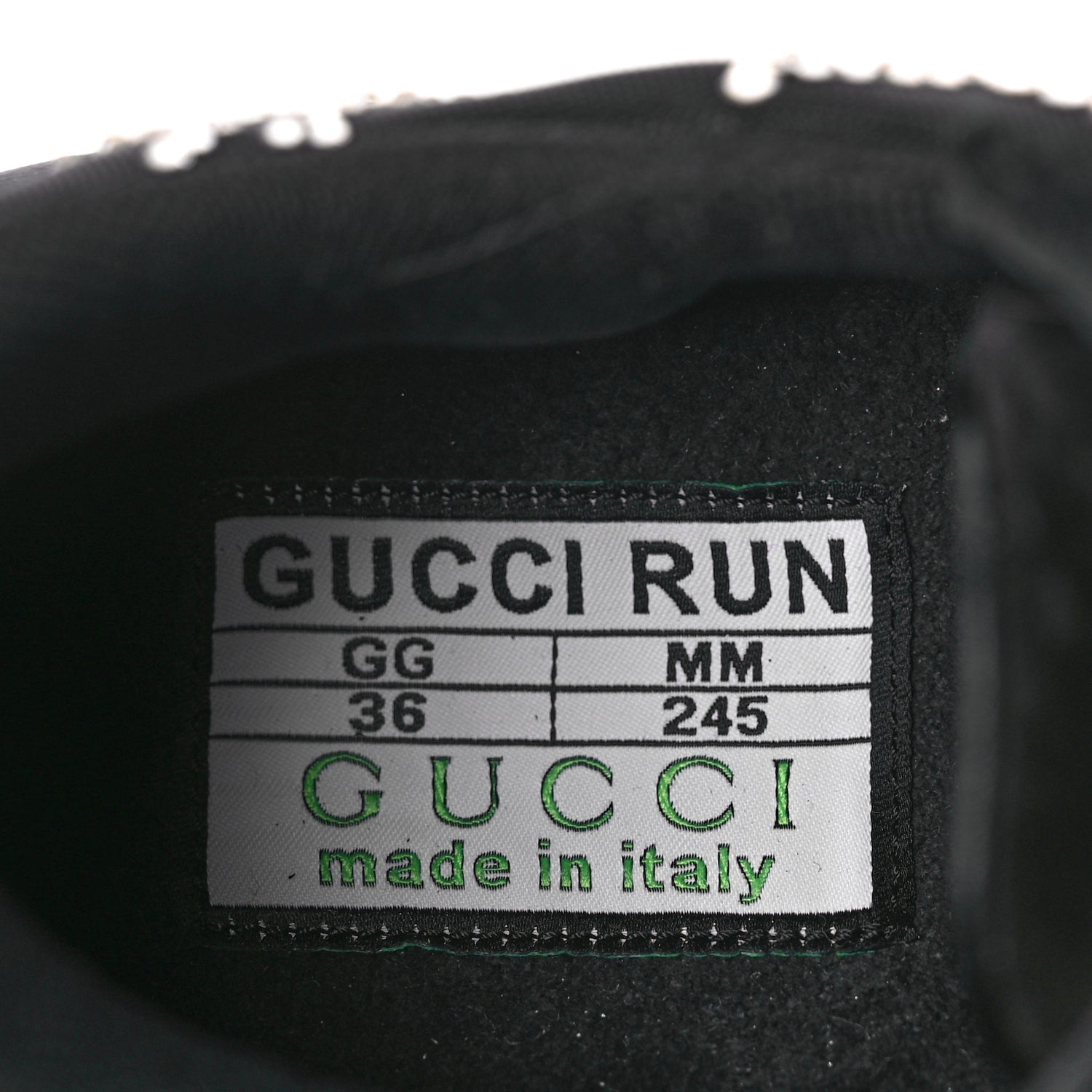 Gucci Tela Retino Mesh Crystal Suede GG Monogram Womens  Run Sneakers 36 Black Silver 7 of 8