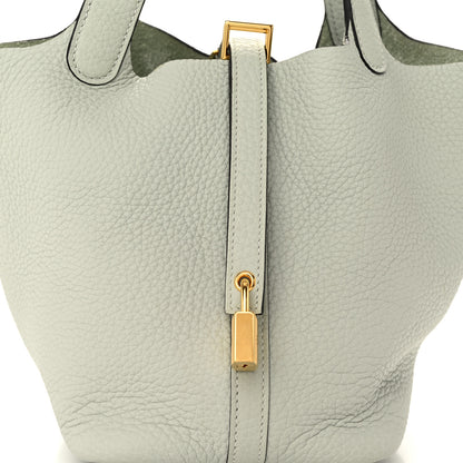 Hermes Taurillon Clemence Picotin Lock 18 Gris Neve 8 of 10