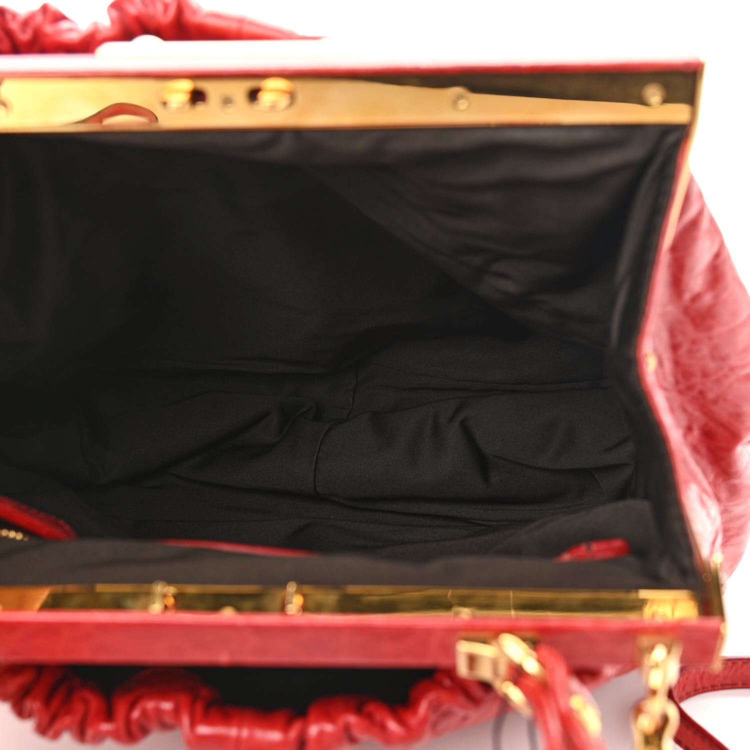 Miu Miu Nappa Frame Lux Top Handle Rosso 7 of 13