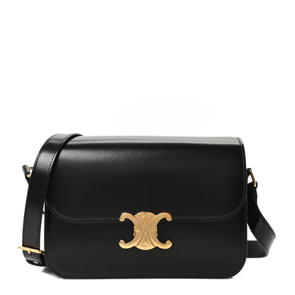 Celine Shiny Calfskin Medium Triomphe Black 1 of 10