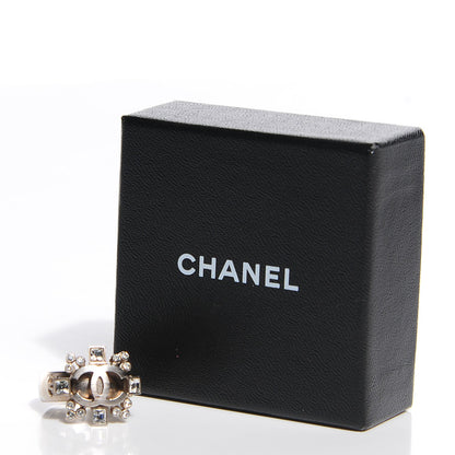 Chanel Baguette Crystal CC Ring 6.5 Silver 5 of 5