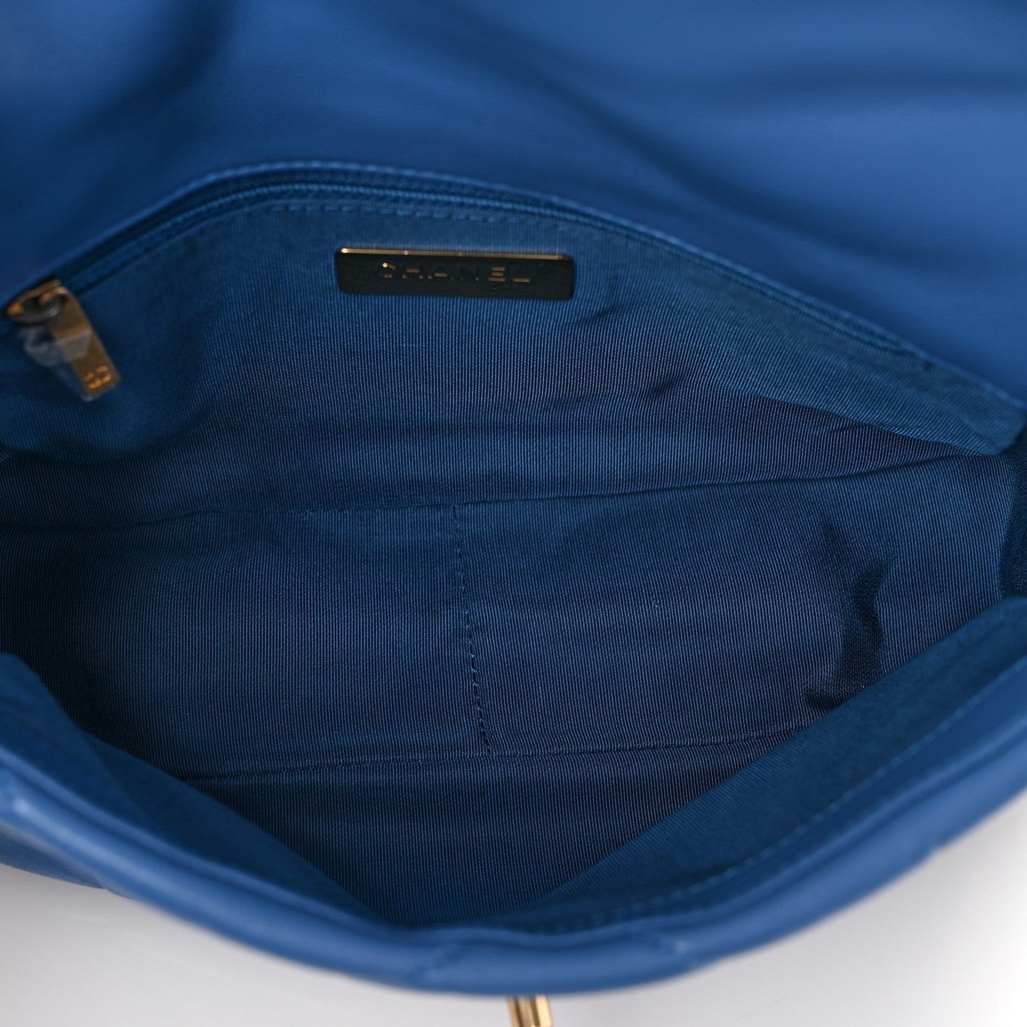 Lambskin Quilted Medium 19 Flap Blue