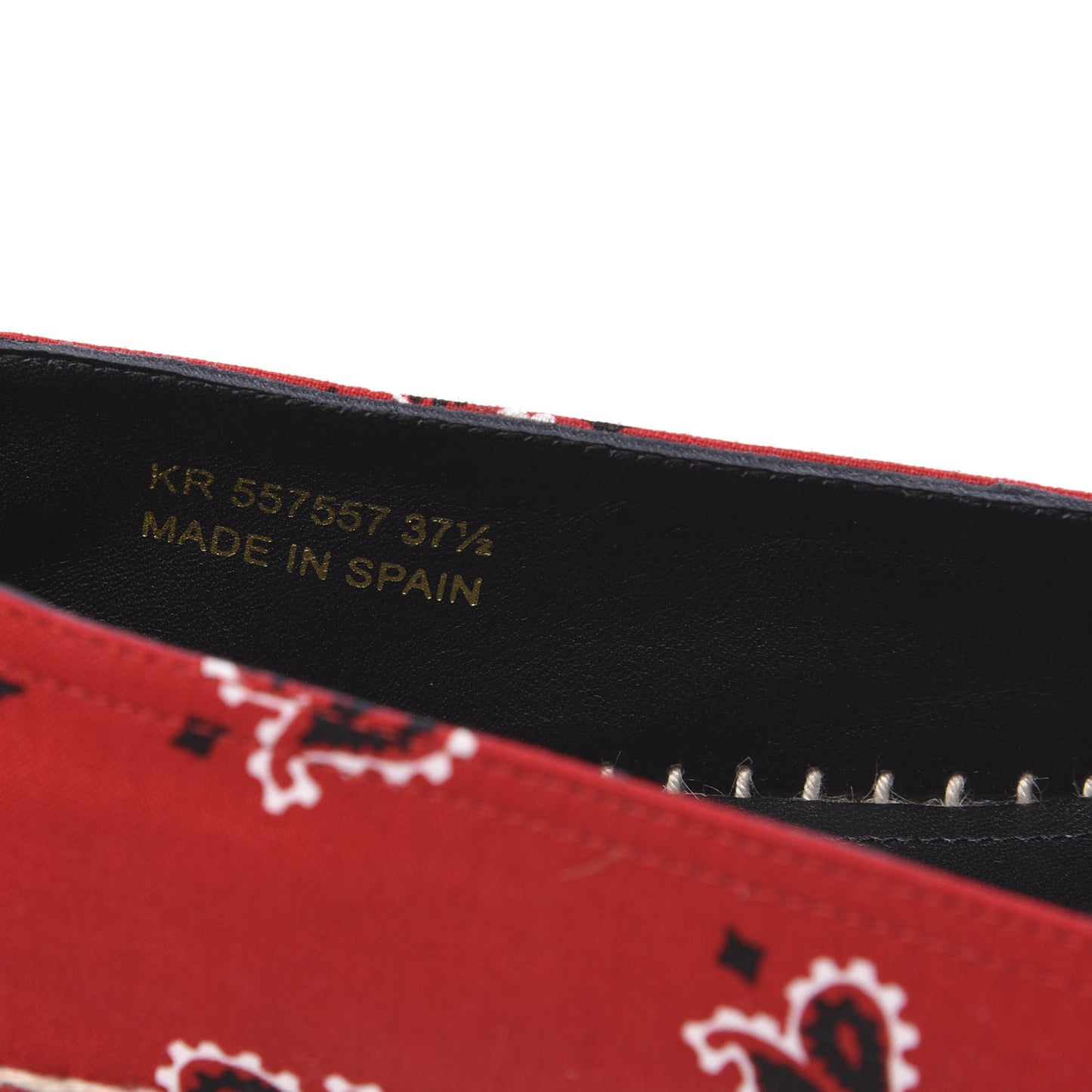 Bandana Print Canvas Espadrilles 37.5 Red