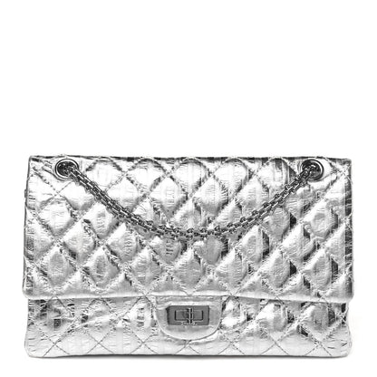 Chanel Striped Calfskin 2.55 Reissue 226 Flap Silver 1 of 7