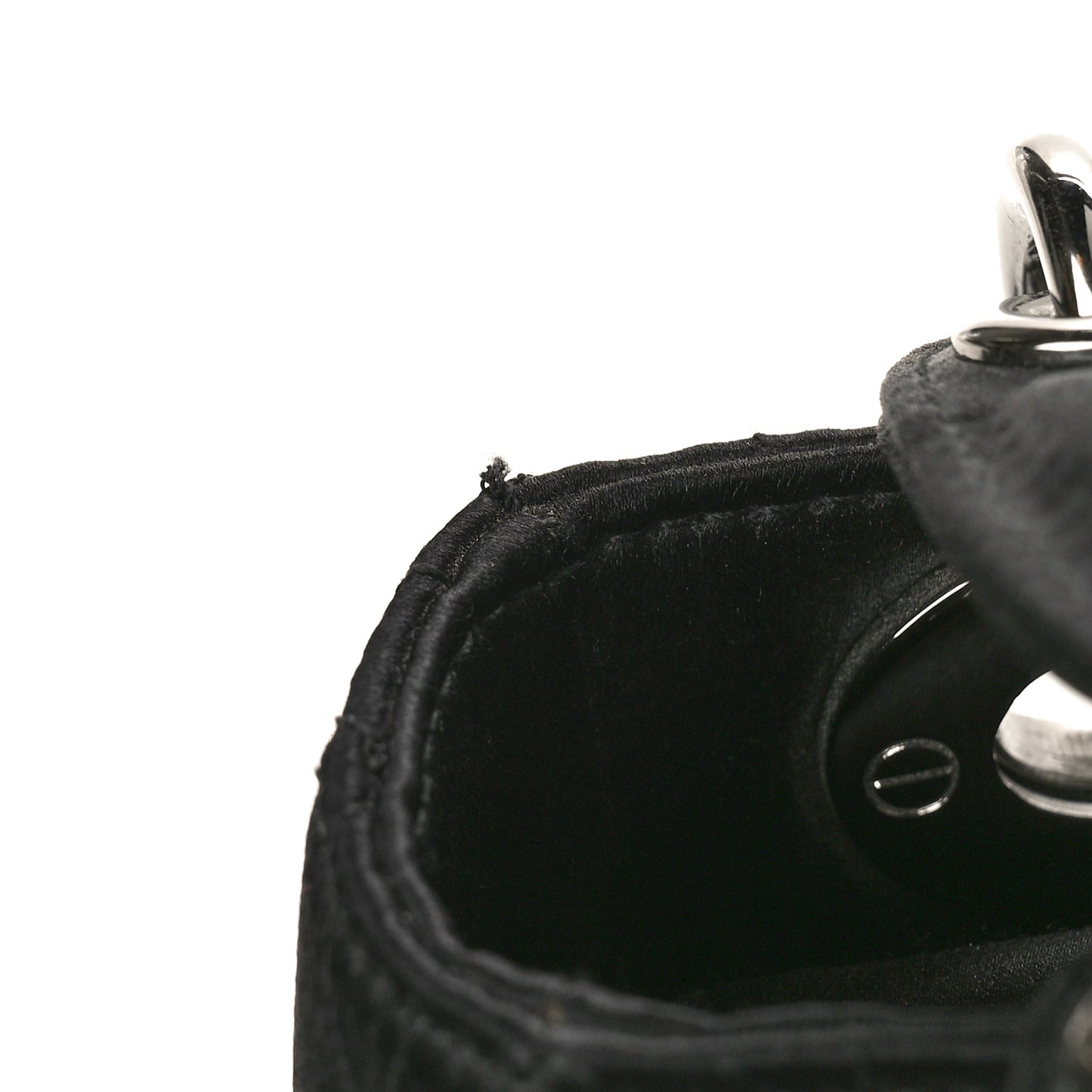 Satin Cannage Mini Lady Dior Black