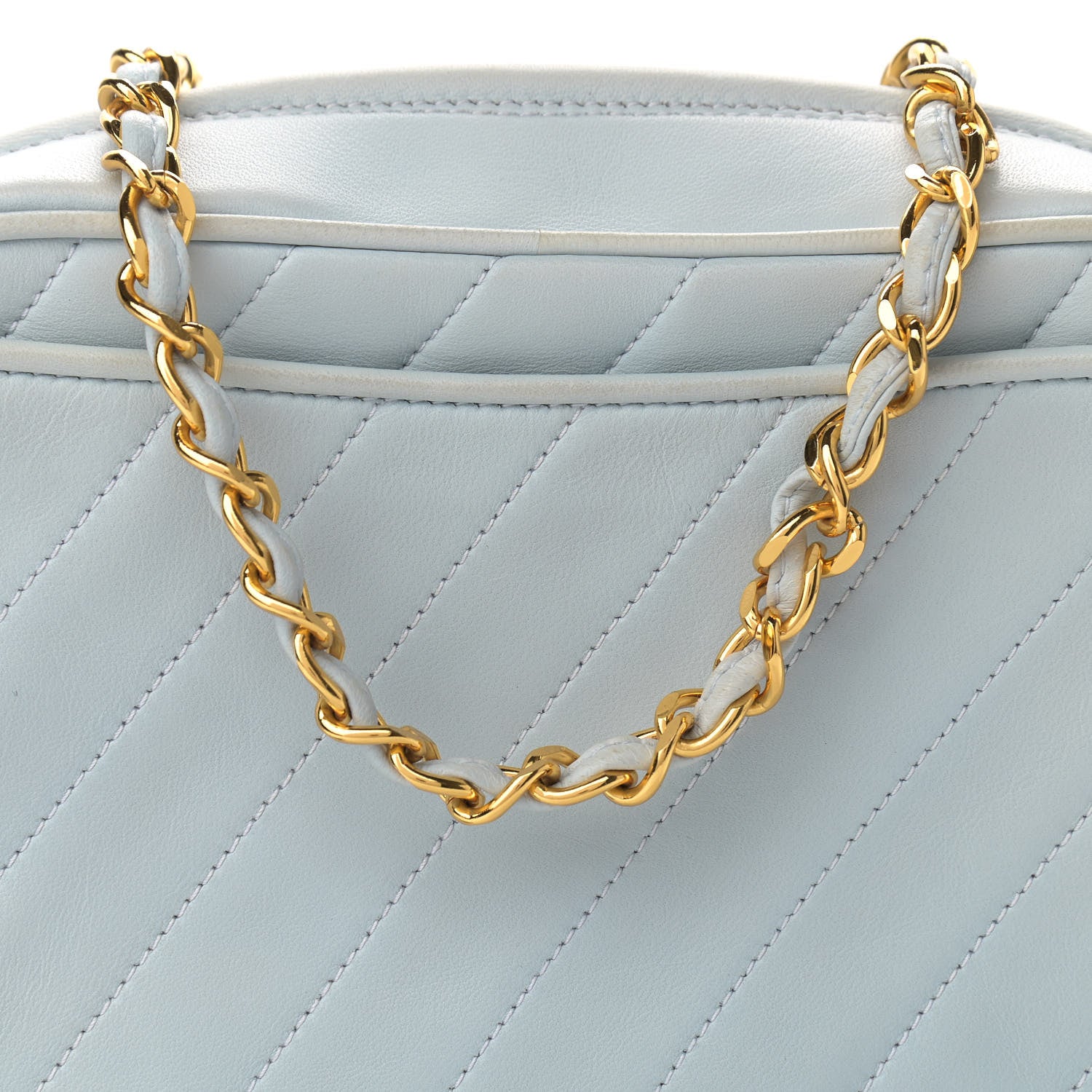 Chanel Lambskin Quilted CC Tassel Camera Case Light Blue 9 of 13