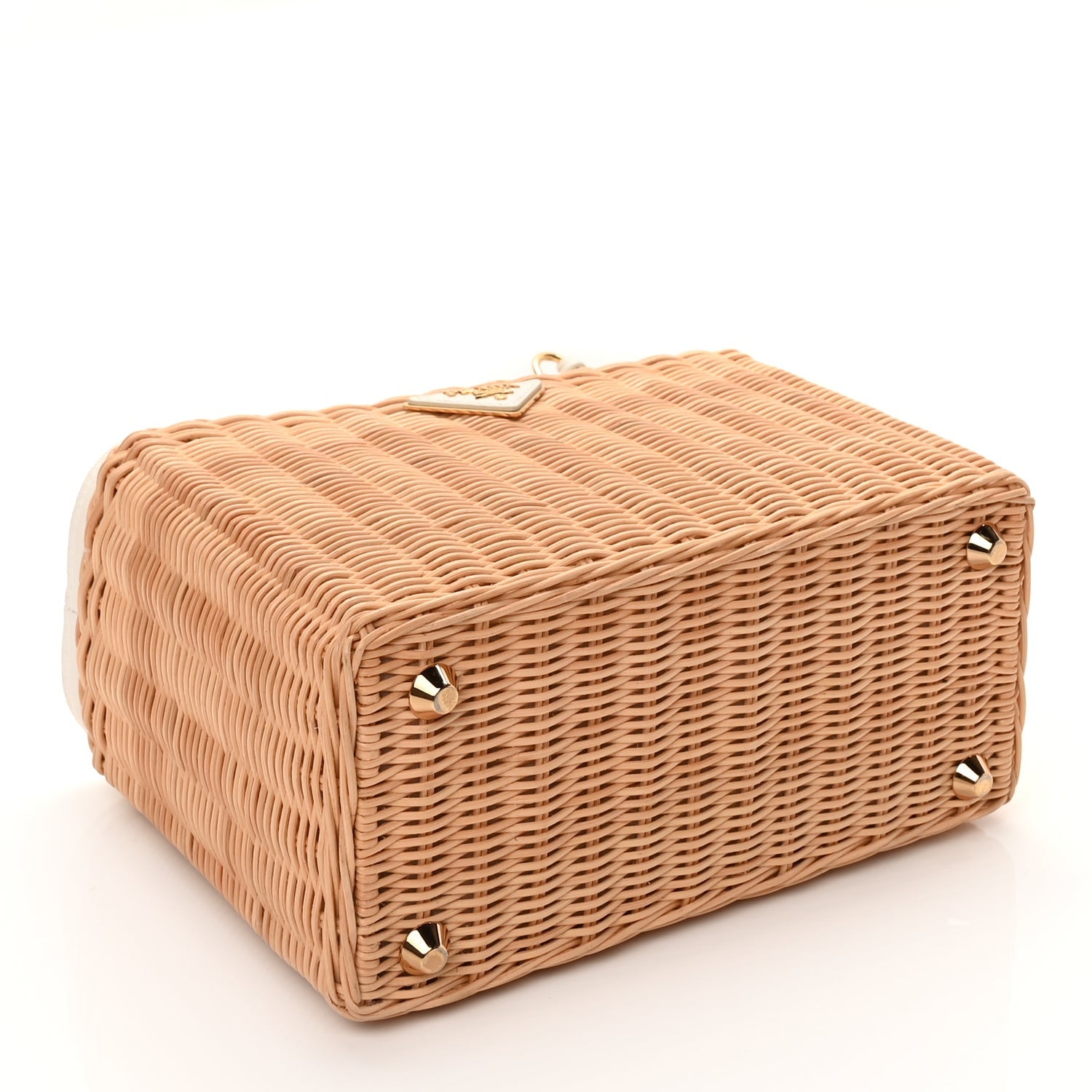 Prada Wicker Canvas Tote Naturale White 3 of 8