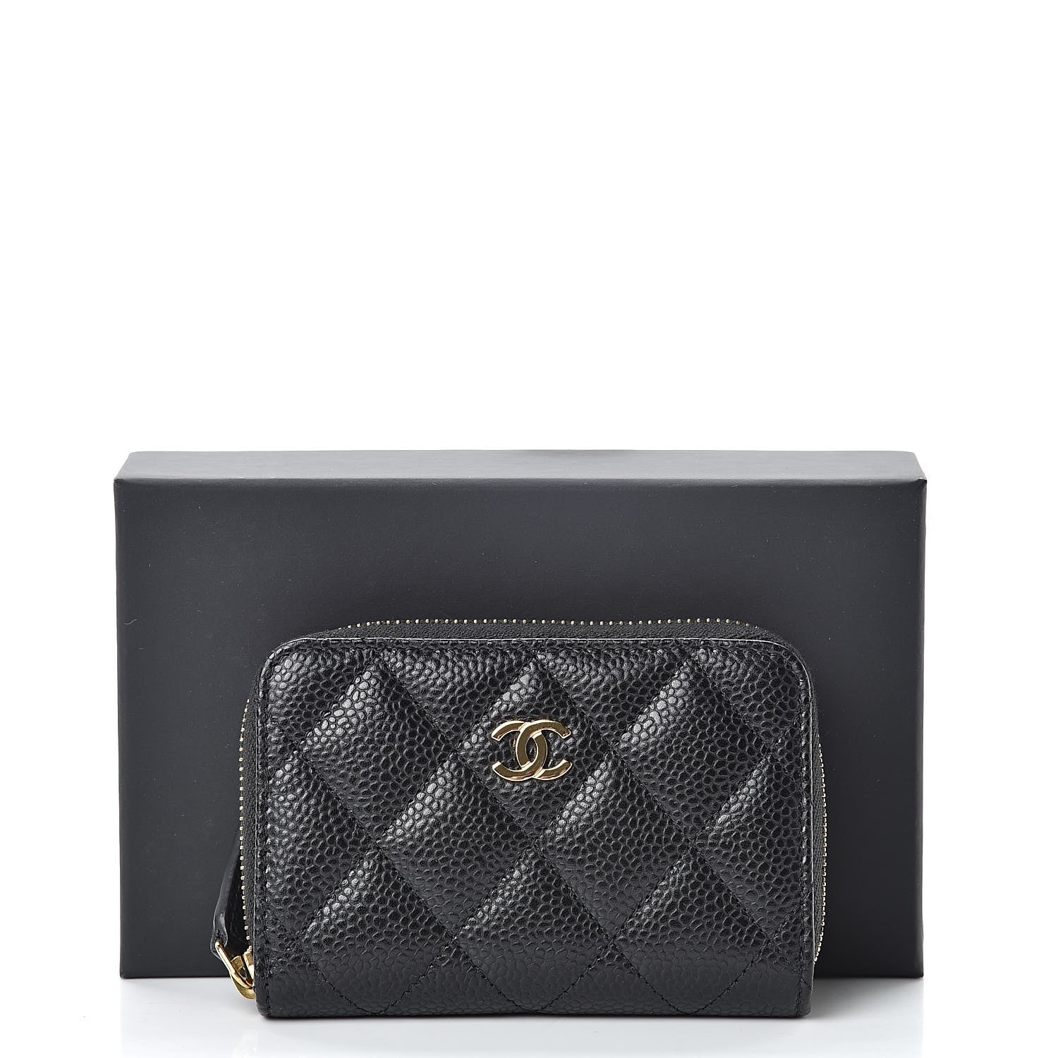 Chanel Caviar Quilted Zip Coin Purse Black 8 of 8