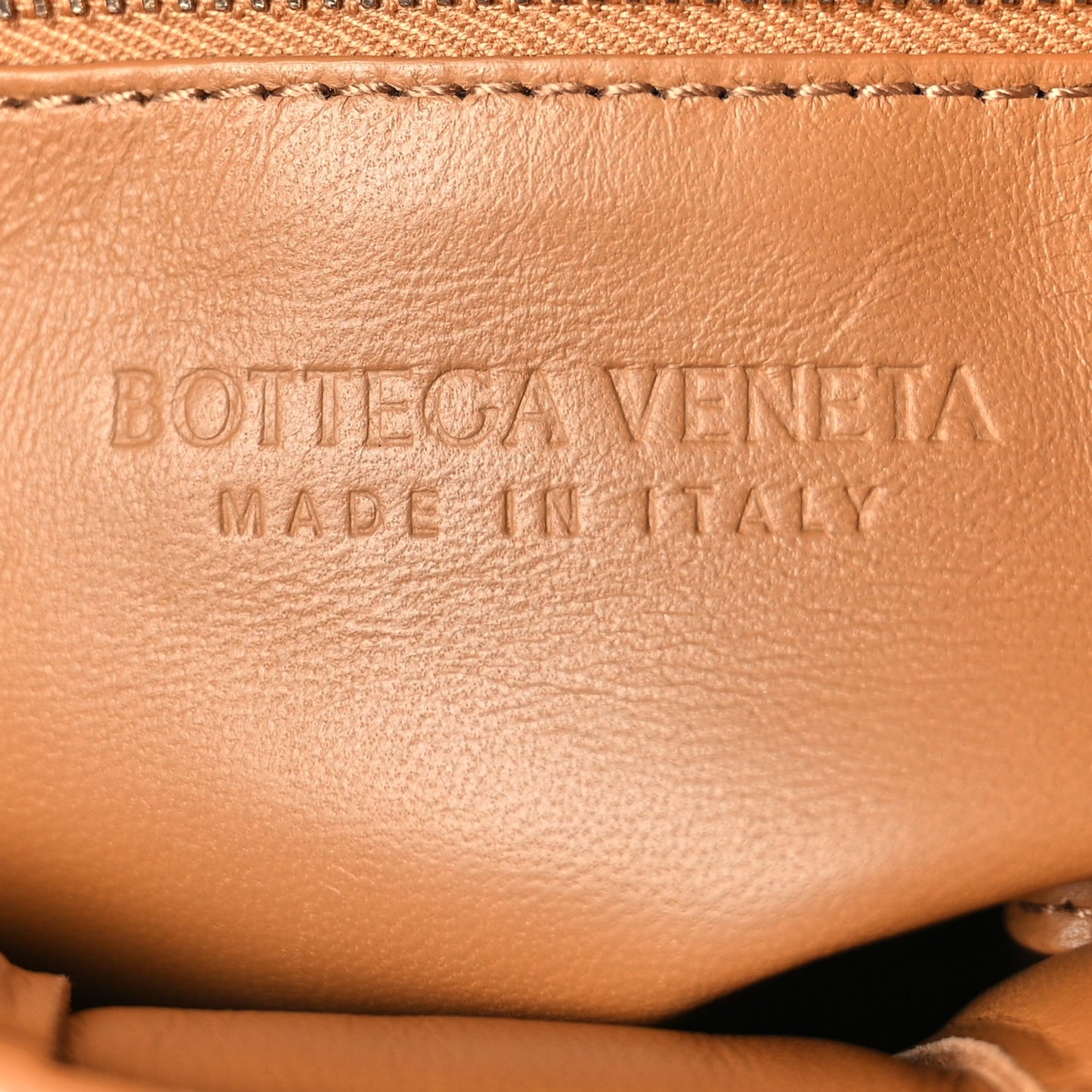 Nappa Maxi Intreccio Padded Cassette Crossbody Bag Caramel