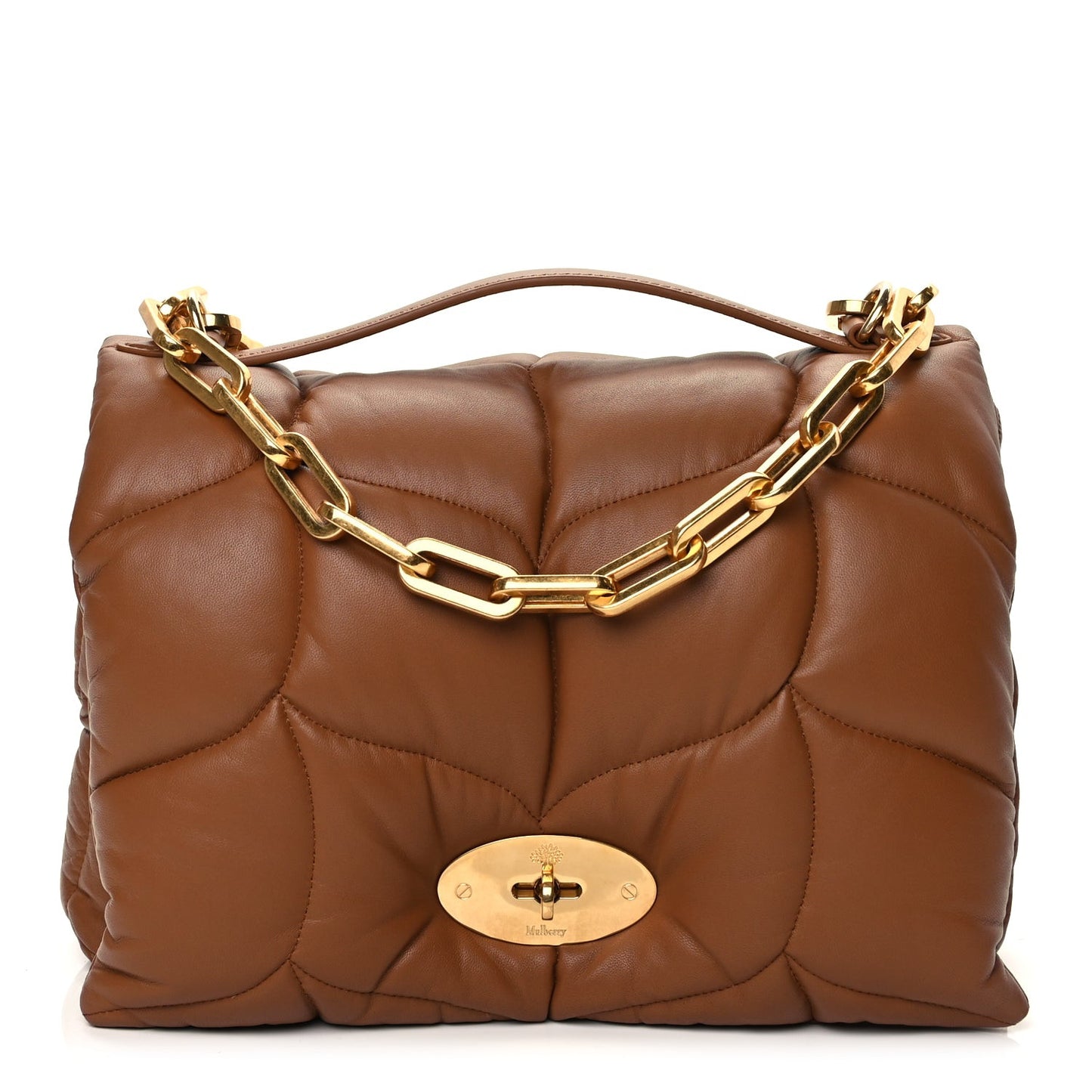 Nappa Pillow Quilted Softie Bag Tobacco Brown