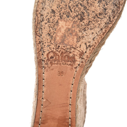Chloe Suede D'Orsay Espadrille Wedges 36 Reef Shell 8 of 12
