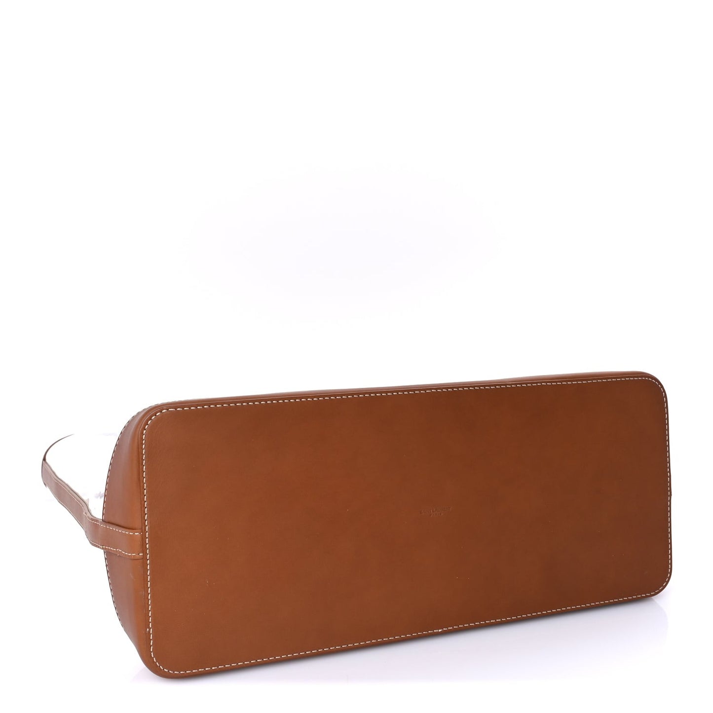 Calfskin Vinyl Cabas Tote Brown