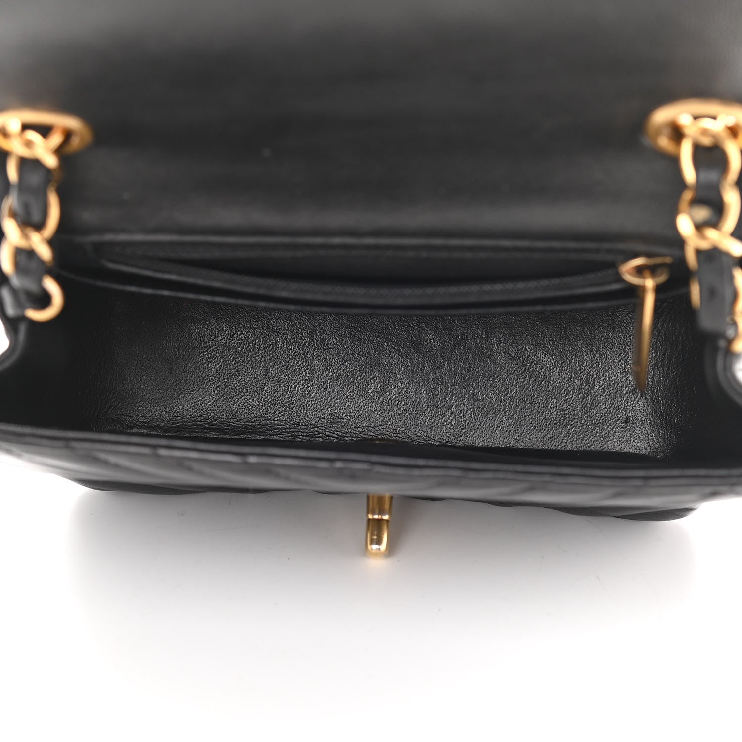 Chanel Lambskin Chevron Quilted Mini Square Flap Black 5 of 11