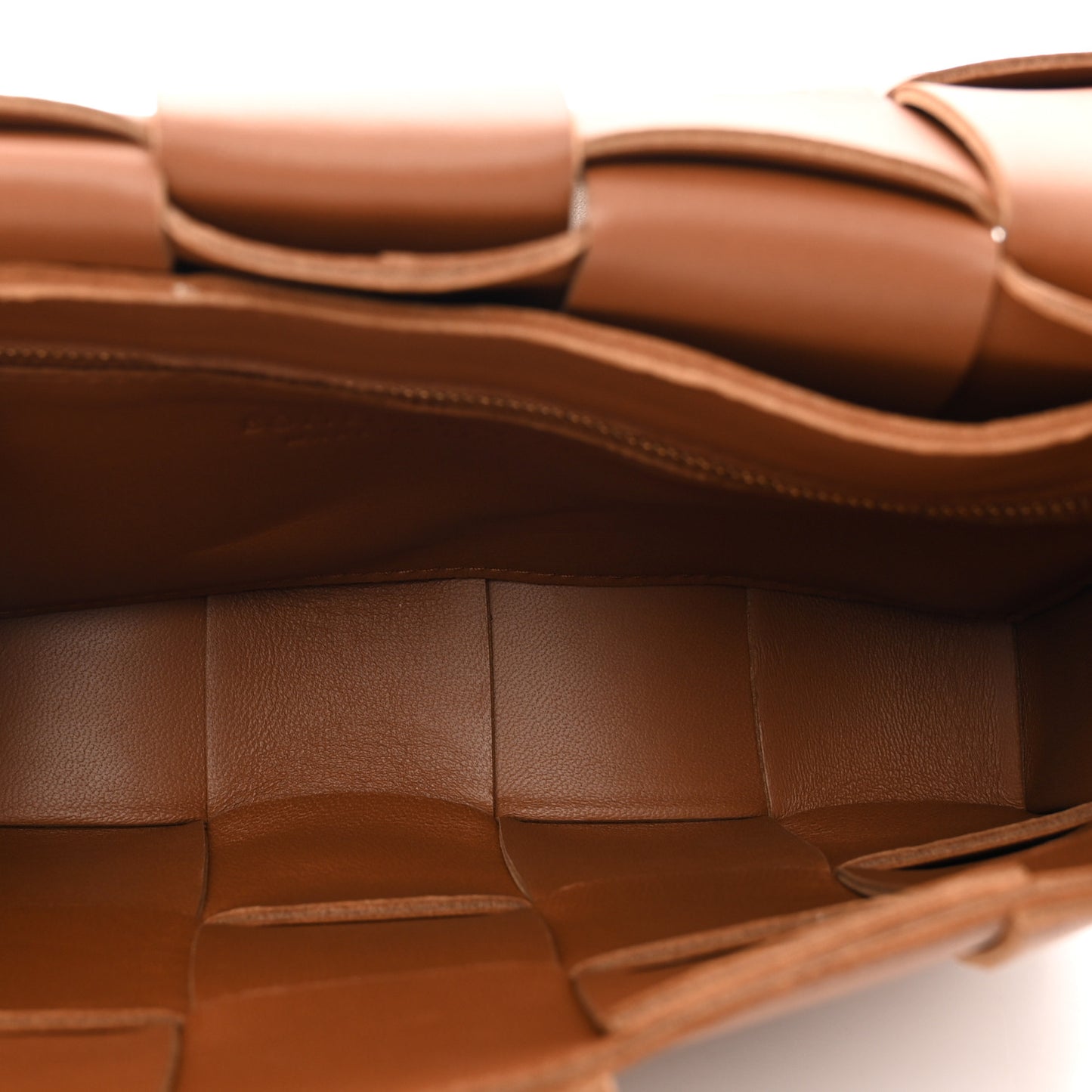 Lambskin Maxi Intrecciato Cassette Crossbody Bag Caramel