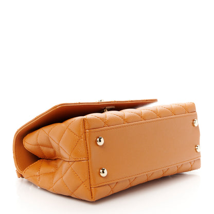 Chanel Caviar Quilted Mini Coco Handle Flap Light Brown 4 of 12