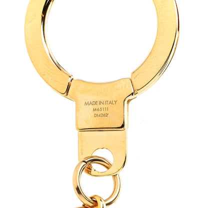 Louis Vuitton Brass Enamel Fleur De Monogram Bag Charm Chain Gold 3 of 3