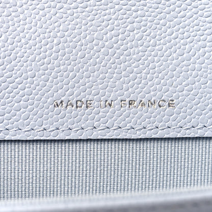 Chanel Caviar Quilted Flap Card Holder Wallet Light Blue 7 of 8