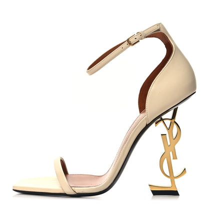 Saint Laurent Patent Calfskin 110 Opyum Sandals 38.5 Real Beige 1 of 14