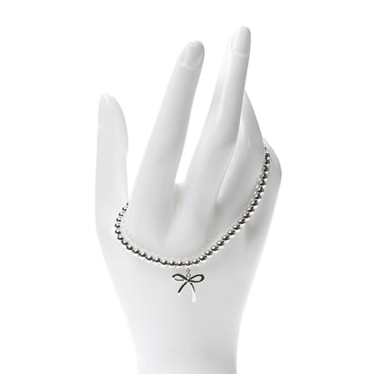 Tiffany Sterling Silver 4mm Bow Bead Bracelet 2 of 6