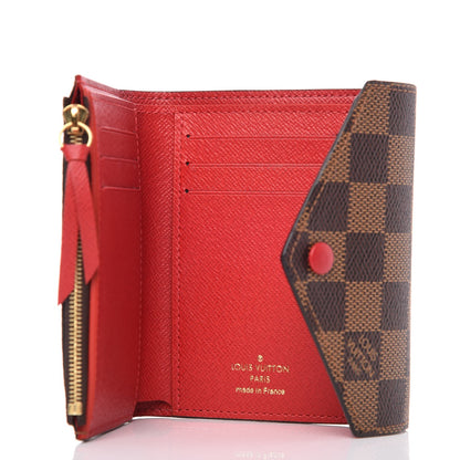 Louis Vuitton Damier Ebene Victorine Wallet Red 6 of 7