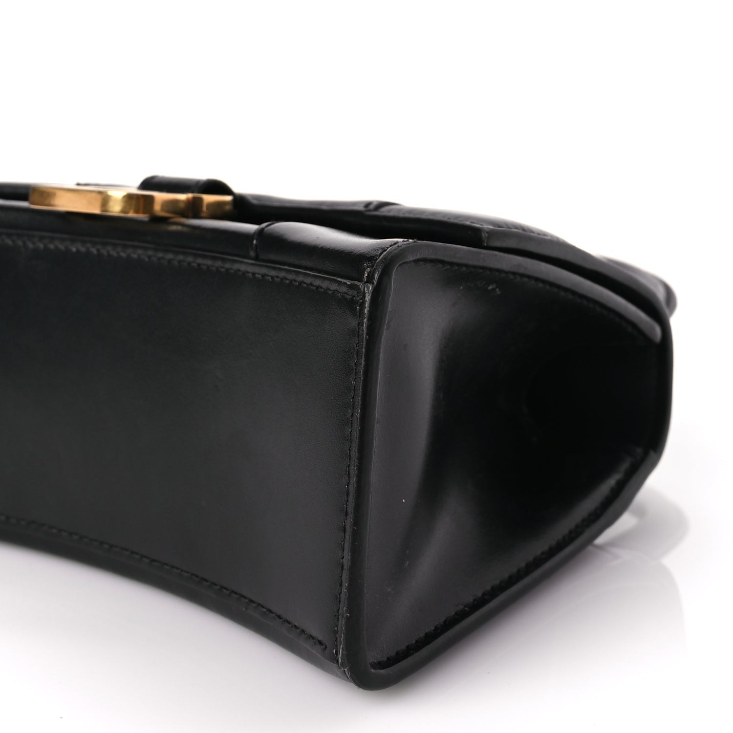 Balenciaga Shiny Box Calfskin Hourglass Top Handle Bag XS Black 8 of 8