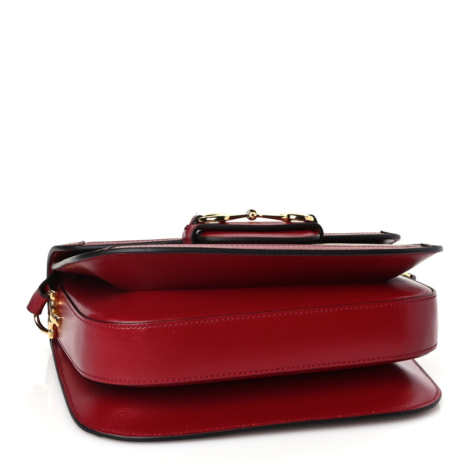 Gucci GG Supreme Monogram Azalea Calfskin Horsebit 1955 Shoulder Bag Beige Ebony New Cherry Red 3 of 9