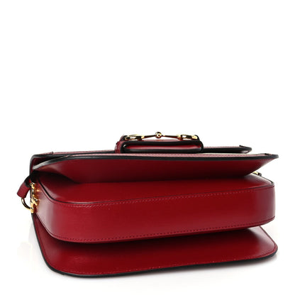 Gucci GG Supreme Monogram Azalea Calfskin Horsebit 1955 Shoulder Bag Beige Ebony New Cherry Red 3 of 9
