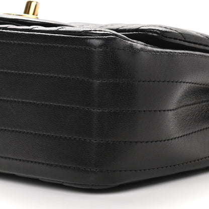 Chanel Lambskin Chevron Quilted Mini Square Flap Black 10 of 11