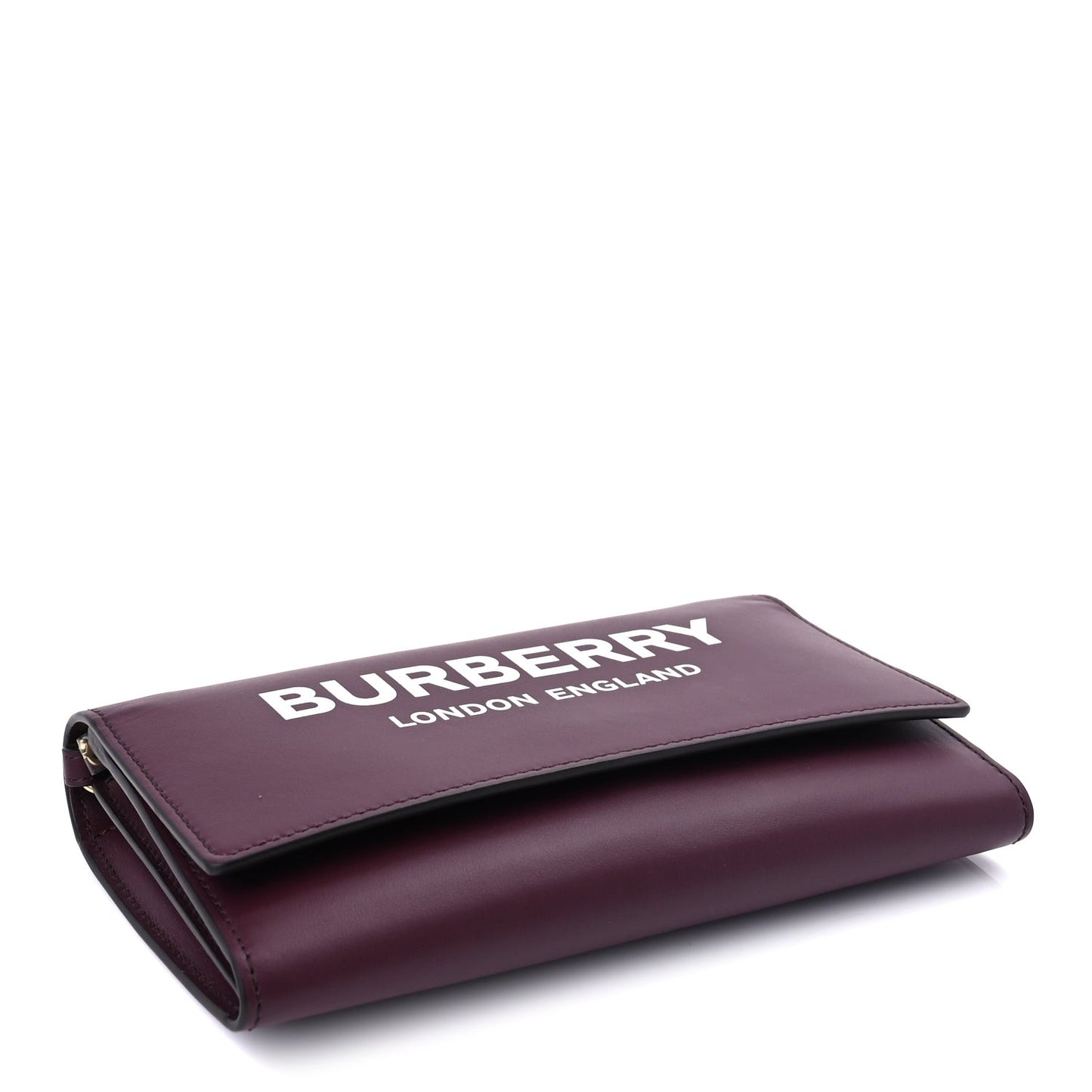 Calfskin Logo Hazelmere Wallet With Detachable Strap  Mahogany Red
