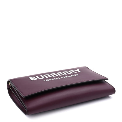 Burberry Calfskin Logo Hazelmere Wallet With Detachable Strap  Mahogany Red 3 of 8