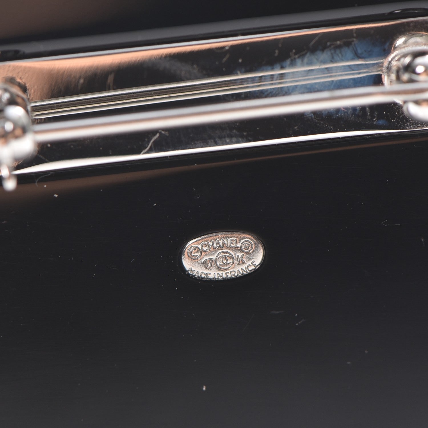 Chanel Glittered Resin Strass Brooch Black Pink 4 of 5