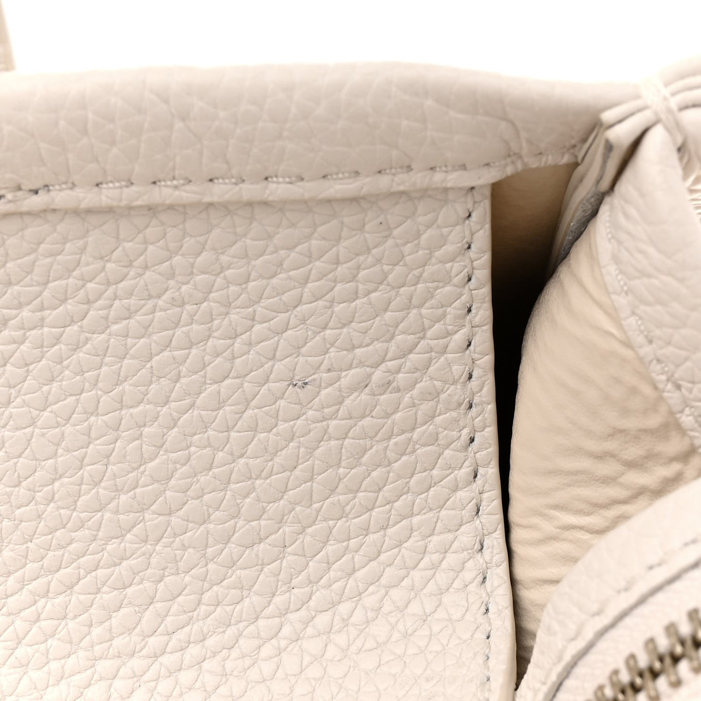 Grained Calfskin Medium The Tote Bag Cotton Silver