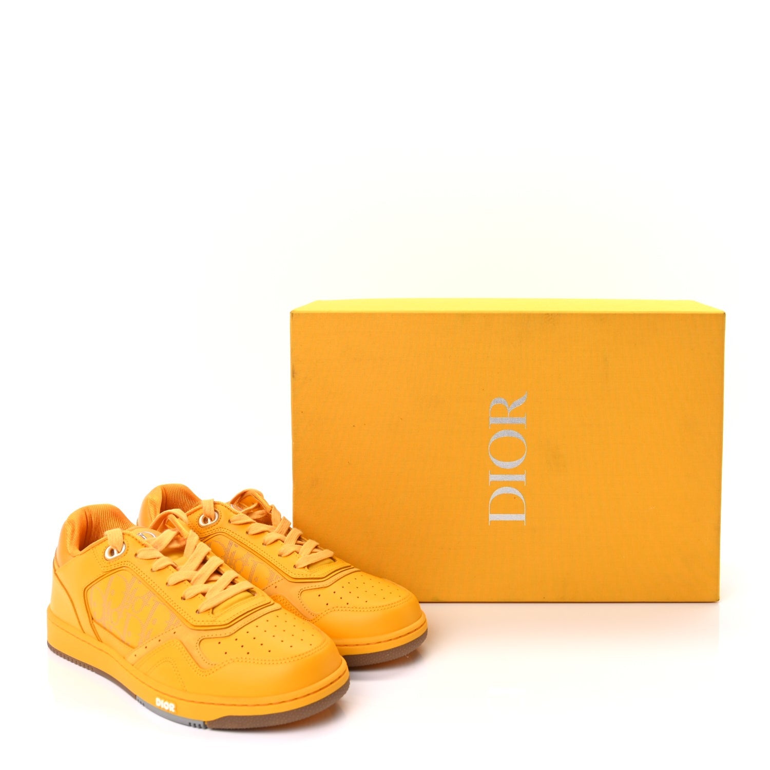 Christian Dior Smooth Calfskin Oblique Galaxy Mens B27 Low Top Sneakers 42  Yellow 11 of 11