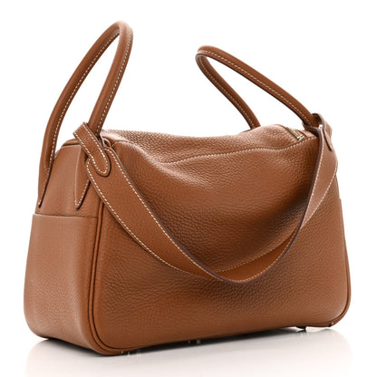 Hermes Taurillon Clemence Lindy 26 Gold 3 of 7
