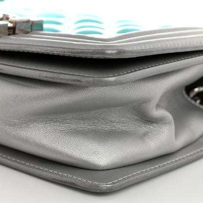 Chanel Iridescent Patent Calfskin PVC Quilted Small Boy Flap Blue 10 of 12