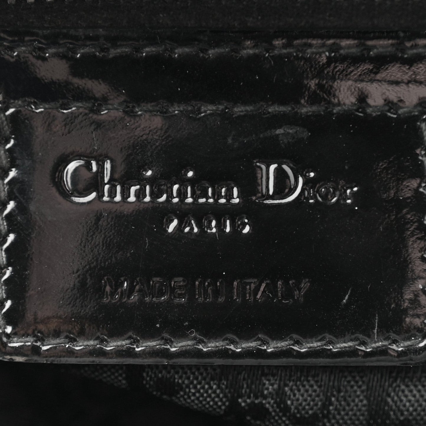 Patent Cannage Large Lady Dior Black