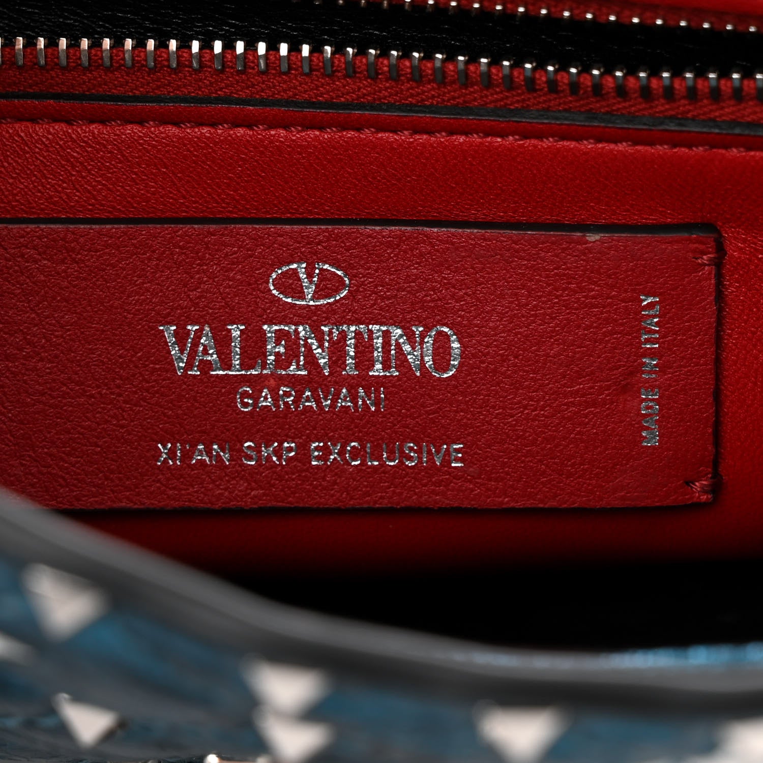 Valentino Garavani Metallic Wrinkled Lambskin Star Medium Rockstud Spike Shoulder Bag Peacock 6 of 10