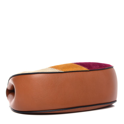 Chloe Calfskin Suede Rainbow Patchwork Drew Shoulder Bag Caramel 4 of 12