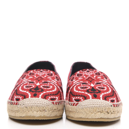 Saint Laurent Bandana Print Canvas Espadrilles 37.5 Red 2 of 9