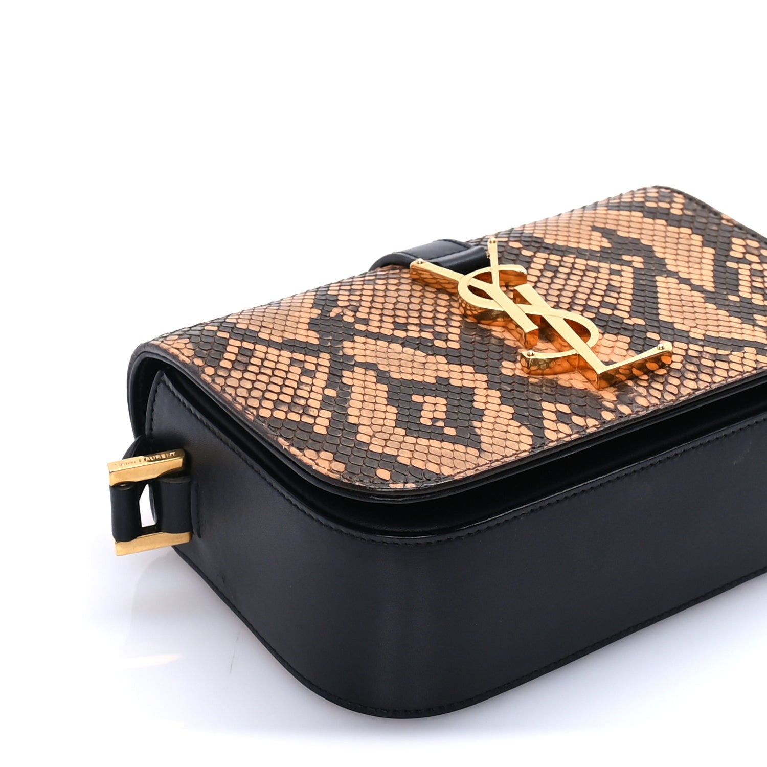 Saint Laurent Snakeskin Classic Small Monogram Universite Bag Black 7 of 7