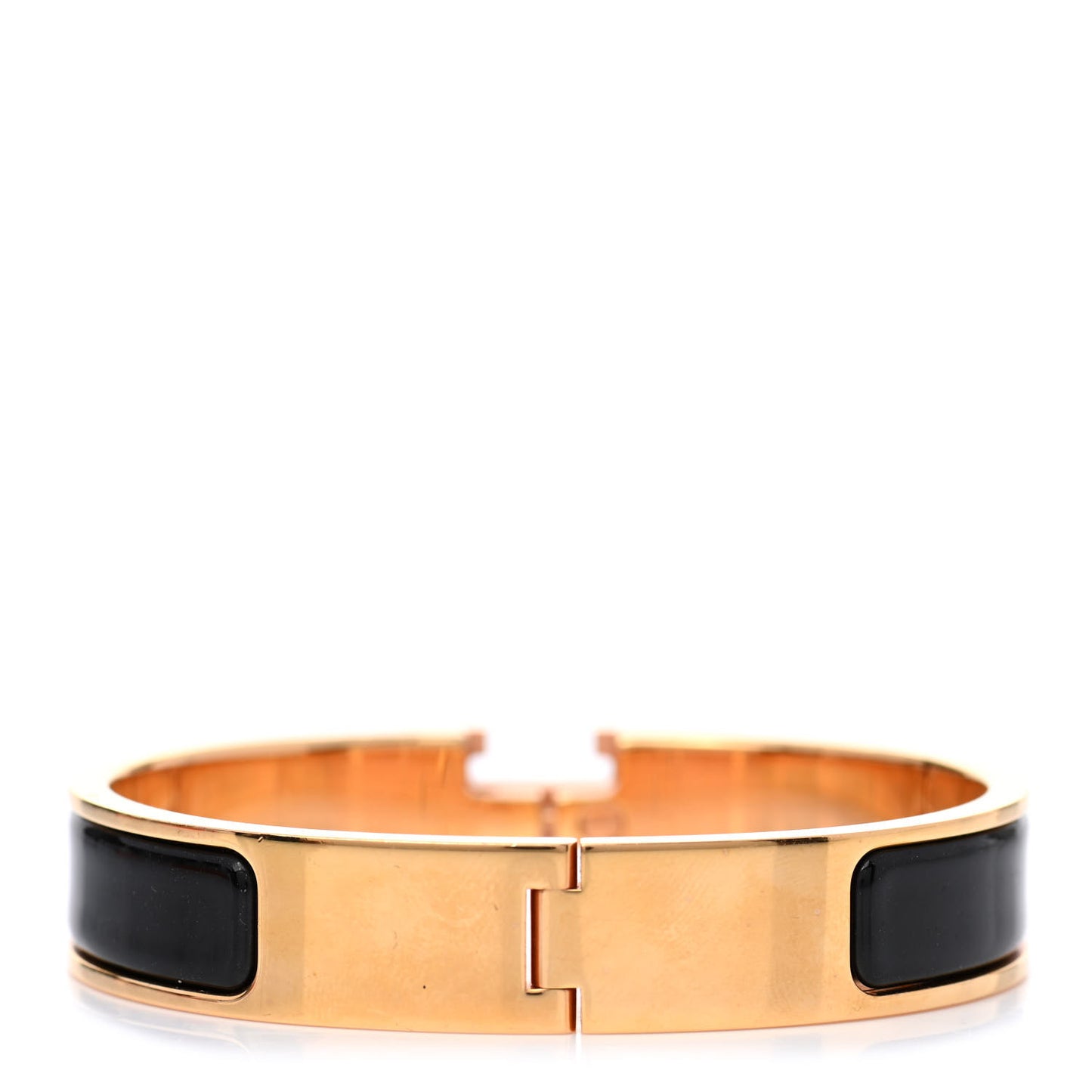 Enamel Narrow Clic Clac H Bracelet PM Black