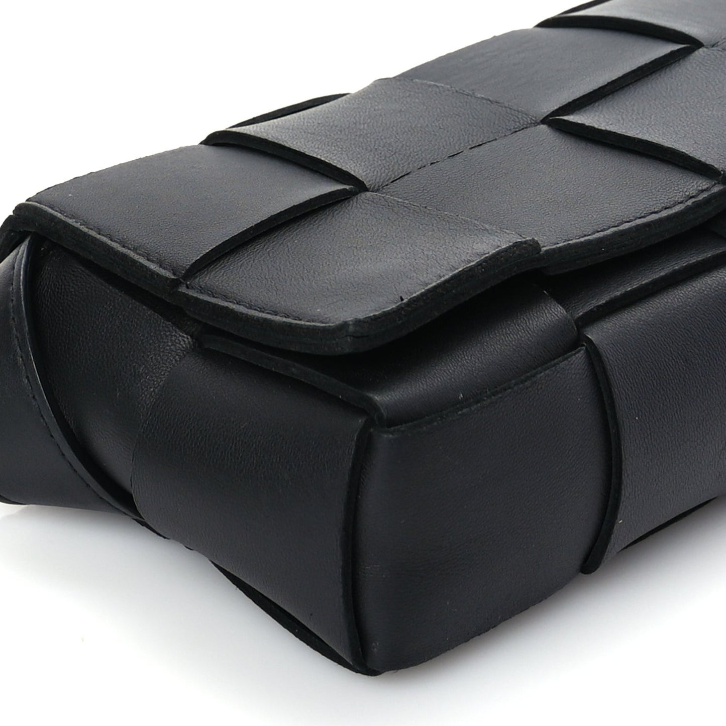Nappa Maxi Intreccio The Belt Cassette Bag Black