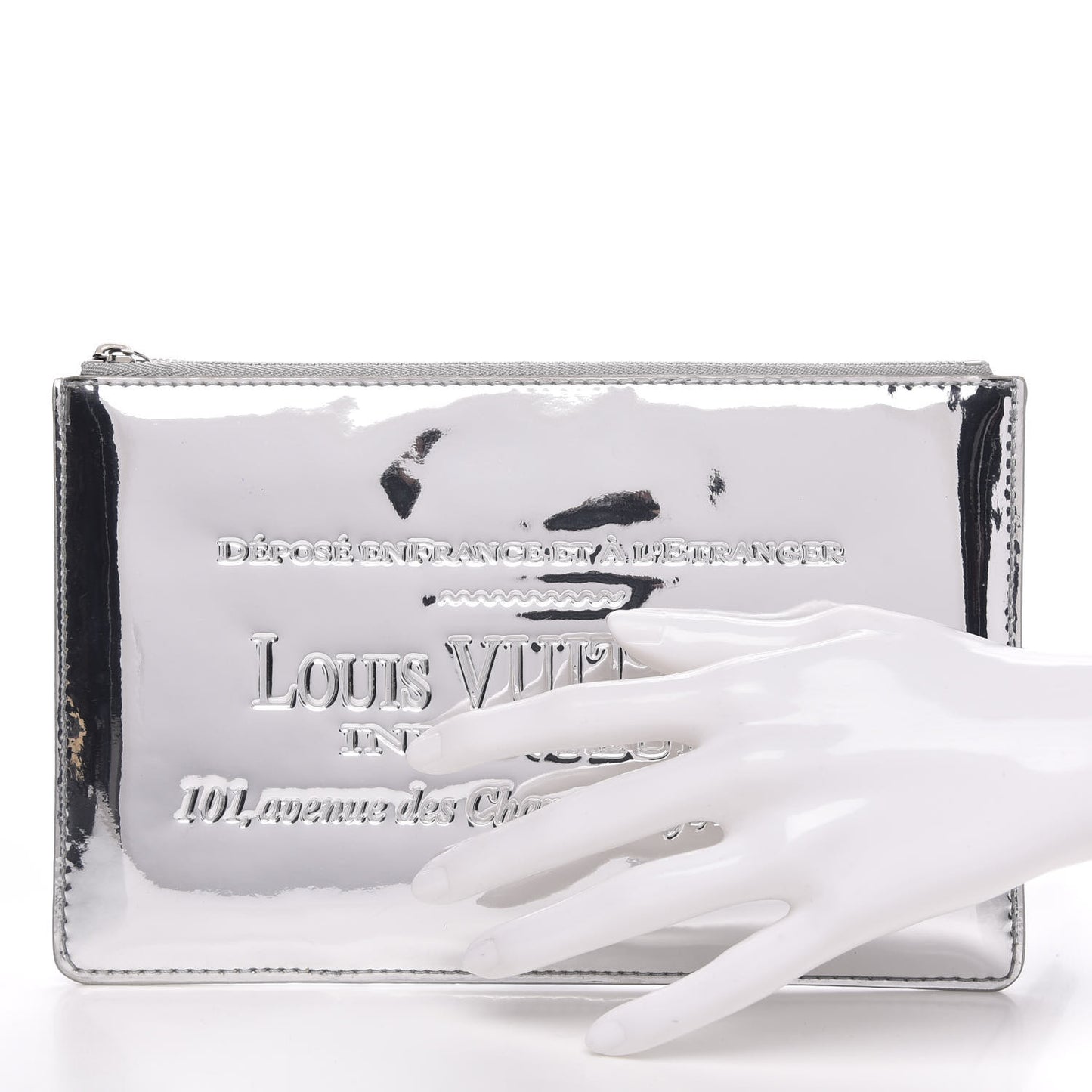 Monogram Miroir Inventeur Pochette Plat Silver