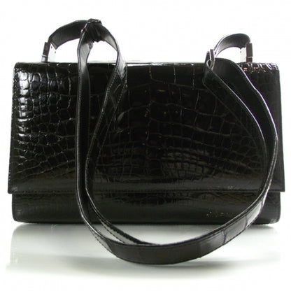 Gucci Alligator Shoulder Bag Black 1 of 11