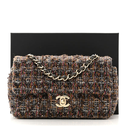 Chanel Tweed Quilted Mini Rectangular Flap Brown Multicolor 11 of 11