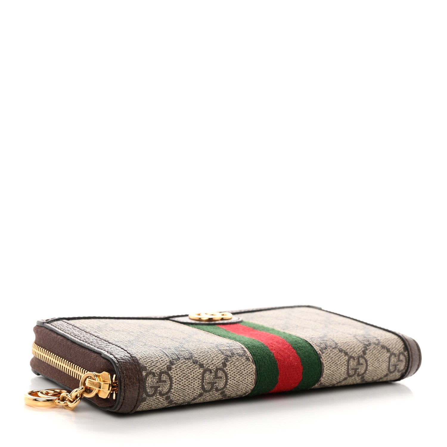 Gucci GG Supreme Monogram Web Ophidia Zip Around Wallet Brown 4 of 7