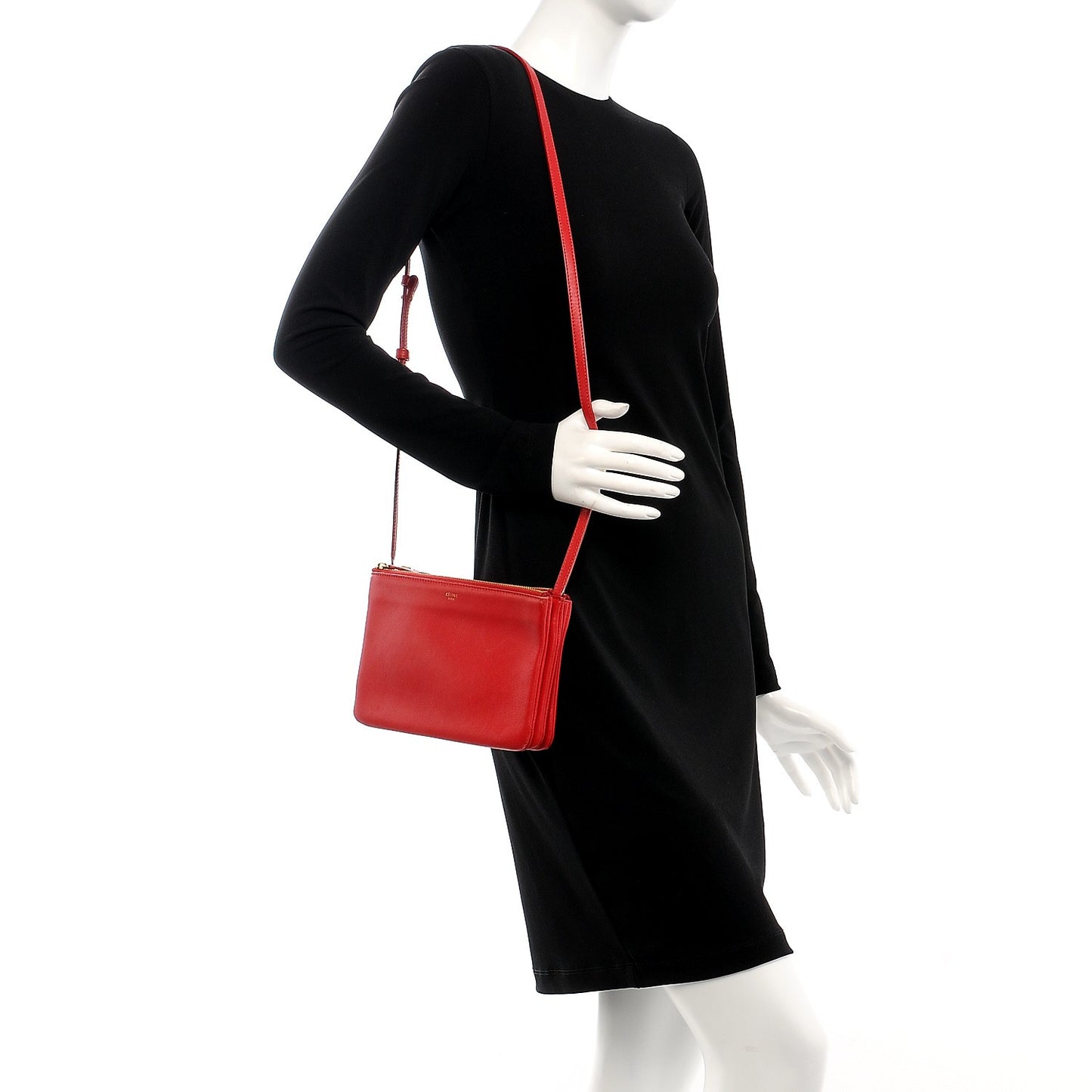 Lambskin Small Trio Crossbody Bag Red