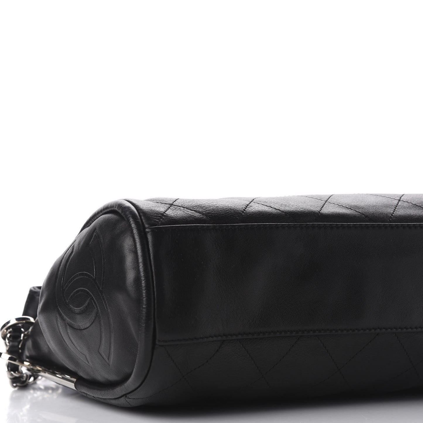 Lambskin Stitched Medium Ultimate Soft Tote Black