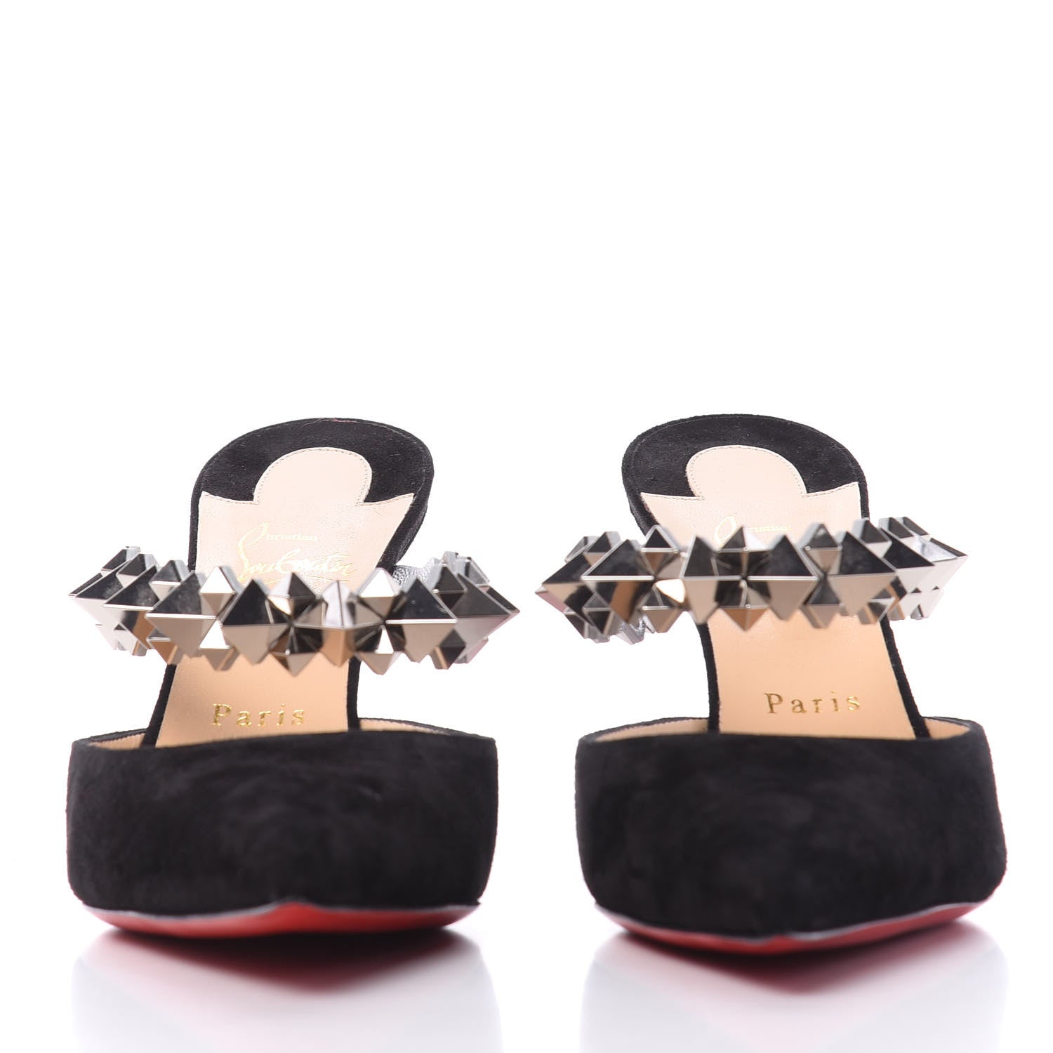 Christian Louboutin Veau Velours Specchio Planet Choc 80 Mule 40.5 Black 2 of 10